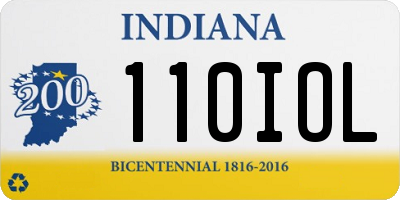 IN license plate 110IOL