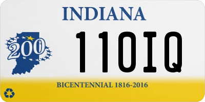 IN license plate 110IQ