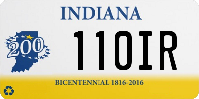 IN license plate 110IR