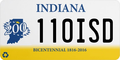IN license plate 110ISD