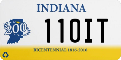 IN license plate 110IT