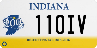 IN license plate 110IV
