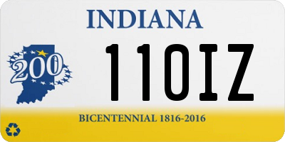 IN license plate 110IZ