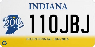 IN license plate 110JBJ
