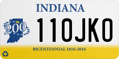 IN license plate 110JKO
