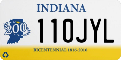 IN license plate 110JYL