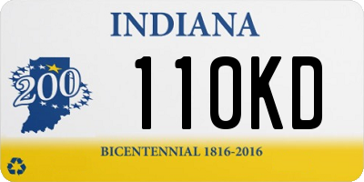 IN license plate 110KD