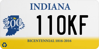 IN license plate 110KF