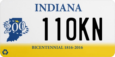 IN license plate 110KN