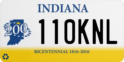 IN license plate 110KNL