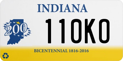IN license plate 110KO