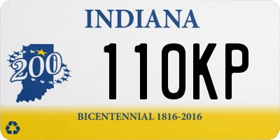 IN license plate 110KP