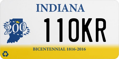 IN license plate 110KR