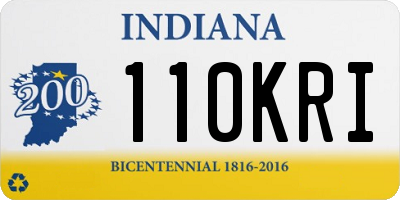 IN license plate 110KRI