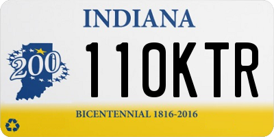 IN license plate 110KTR
