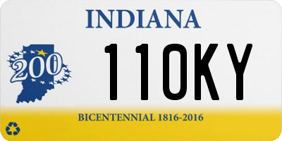 IN license plate 110KY