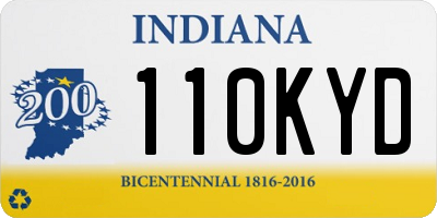 IN license plate 110KYD