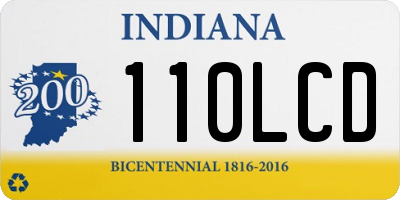 IN license plate 110LCD