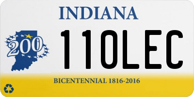 IN license plate 110LEC