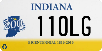IN license plate 110LG