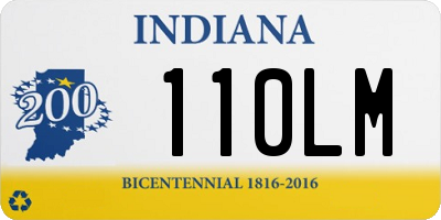 IN license plate 110LM