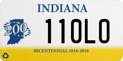 IN license plate 110LO