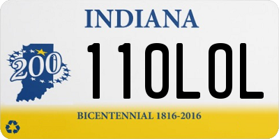 IN license plate 110LOL