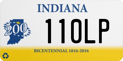IN license plate 110LP