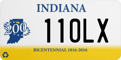 IN license plate 110LX