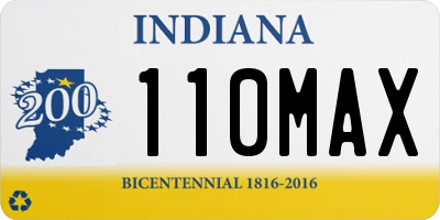 IN license plate 110MAX