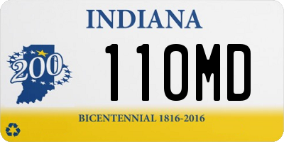 IN license plate 110MD