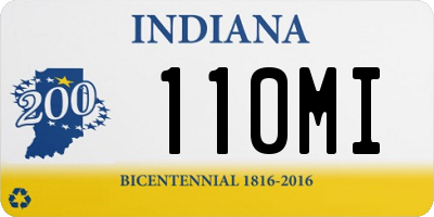 IN license plate 110MI