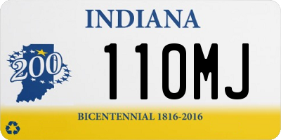 IN license plate 110MJ