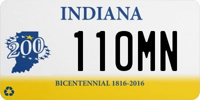IN license plate 110MN