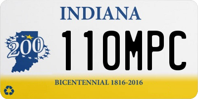 IN license plate 110MPC