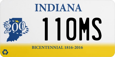 IN license plate 110MS