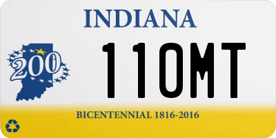 IN license plate 110MT