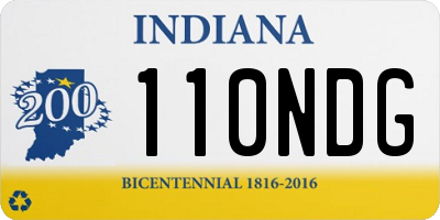 IN license plate 110NDG