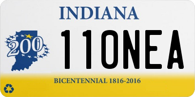 IN license plate 110NEA
