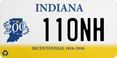 IN license plate 110NH