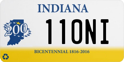 IN license plate 110NI