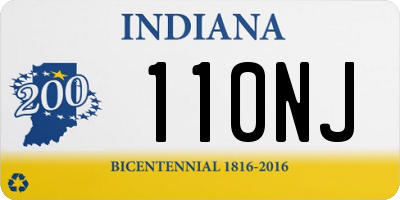 IN license plate 110NJ