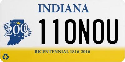 IN license plate 110NOU