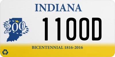 IN license plate 110OD