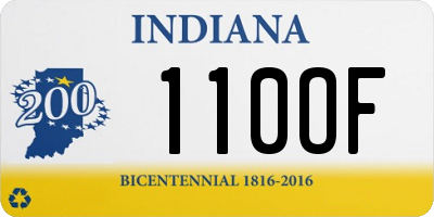 IN license plate 110OF