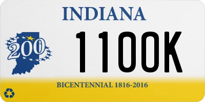 IN license plate 110OK