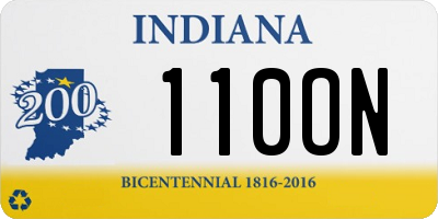 IN license plate 110ON