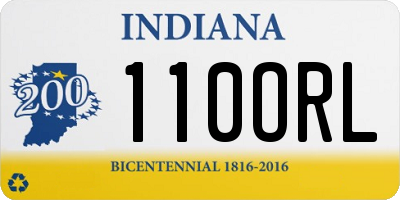 IN license plate 110ORL
