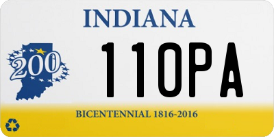 IN license plate 110PA