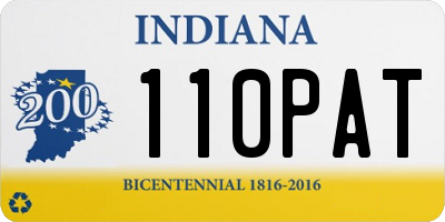 IN license plate 110PAT